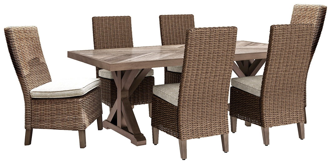 Beachcroft Outdoor Dining Table and 6 Chairs Smyrna Furniture Outlet