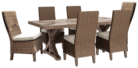 Beachcroft Outdoor Dining Table and 6 Chairs Smyrna Furniture Outlet