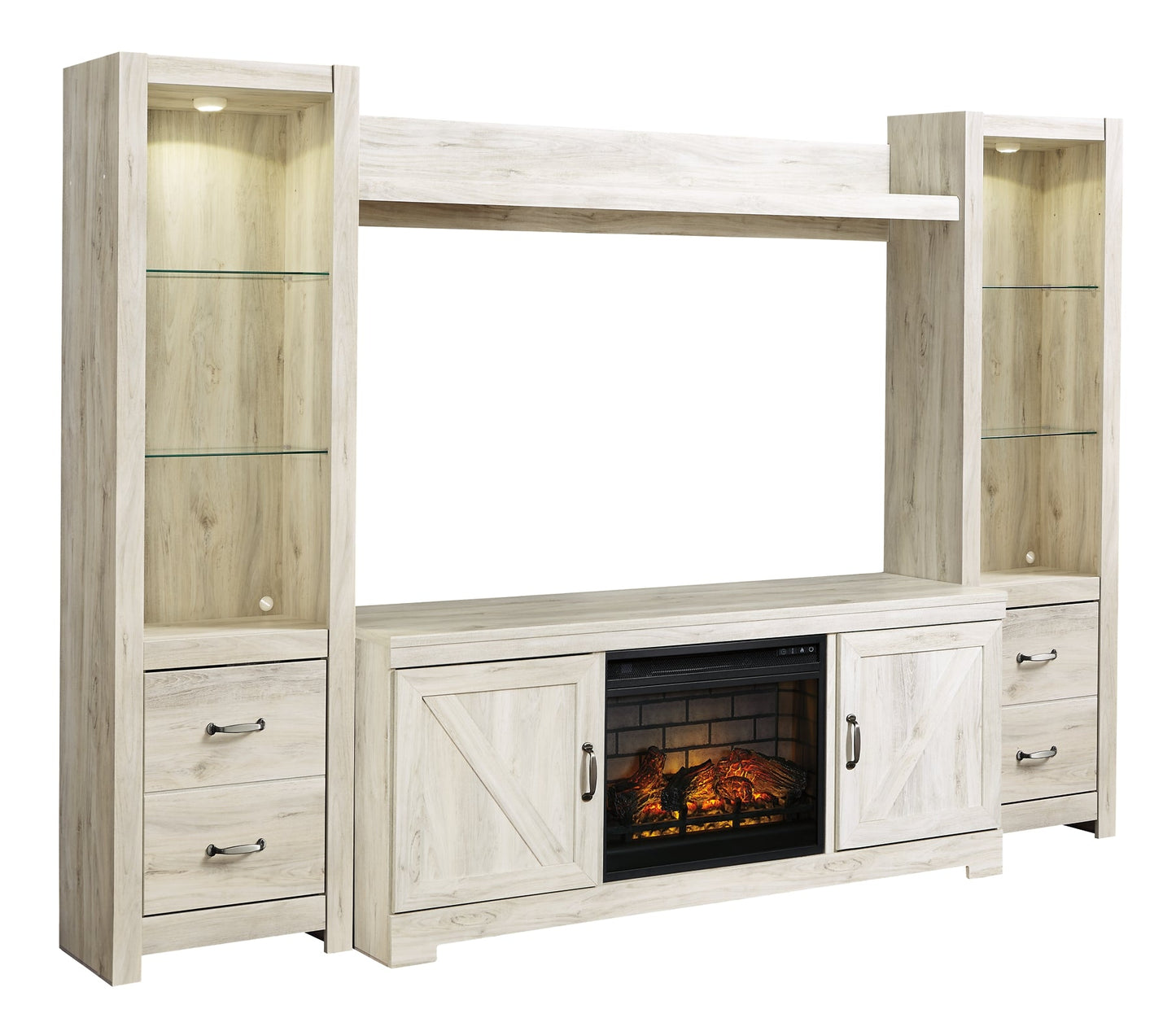 Bellaby 4-Piece Entertainment Center with Electric Fireplace Smyrna Furniture Outlet