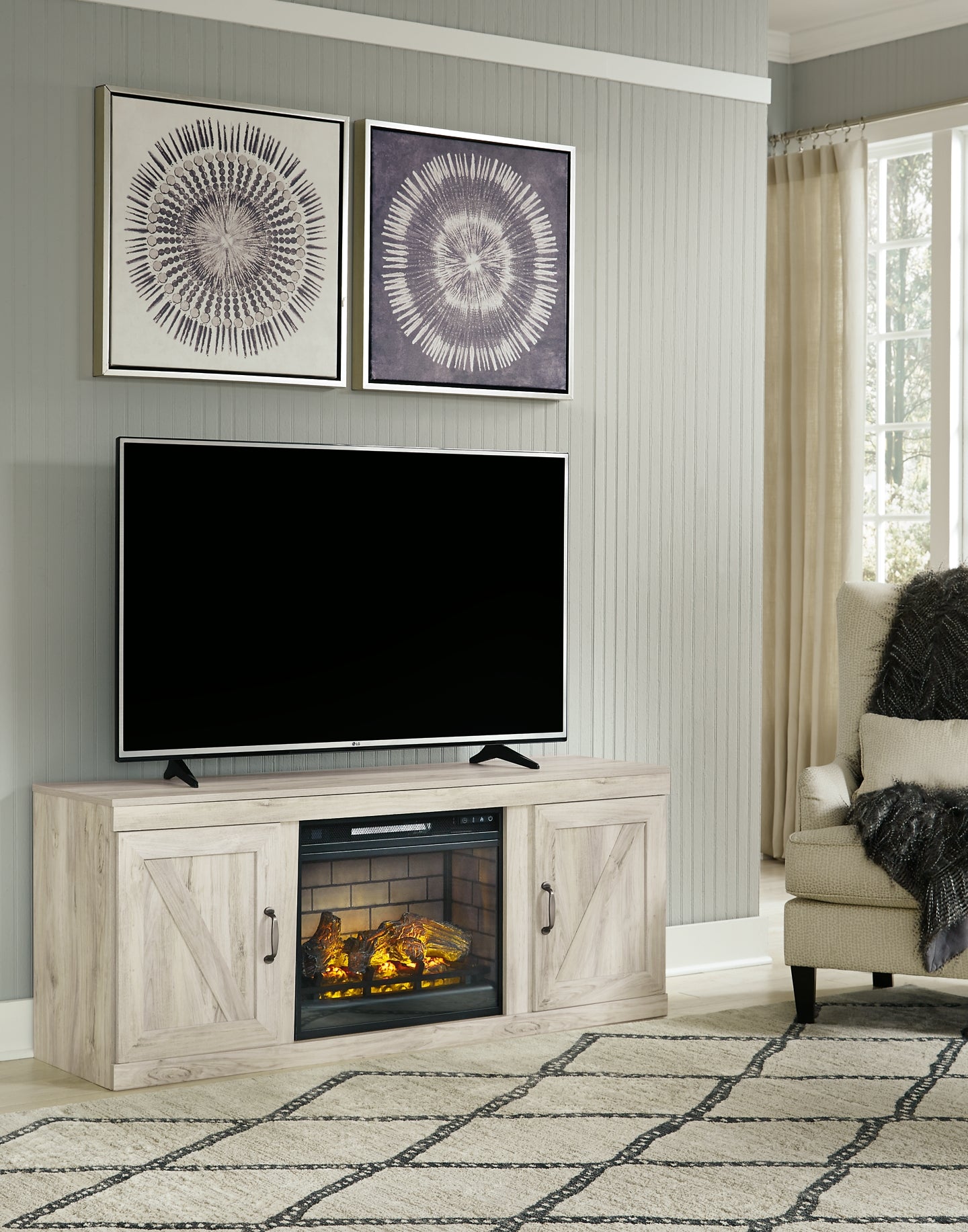 Bellaby TV Stand with Electric Fireplace Smyrna Furniture Outlet
