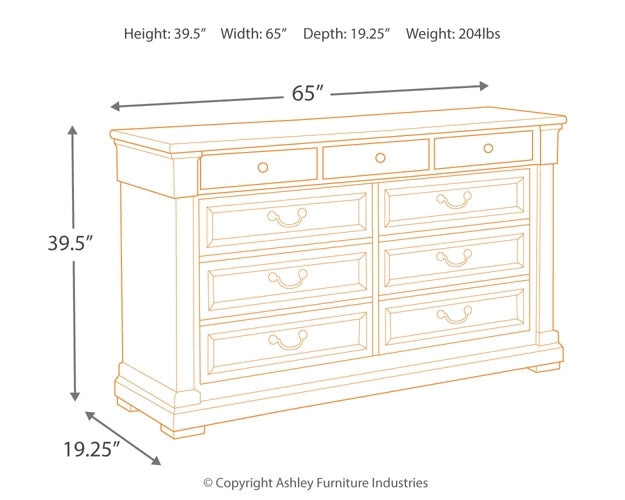 Bolanburg California King Panel Bed with Dresser Smyrna Furniture Outlet