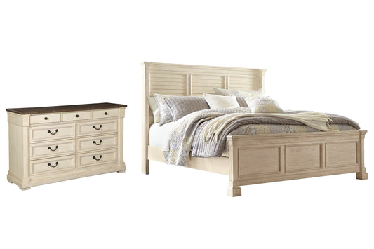 Bolanburg King Panel Bed with Dresser Smyrna Furniture Outlet