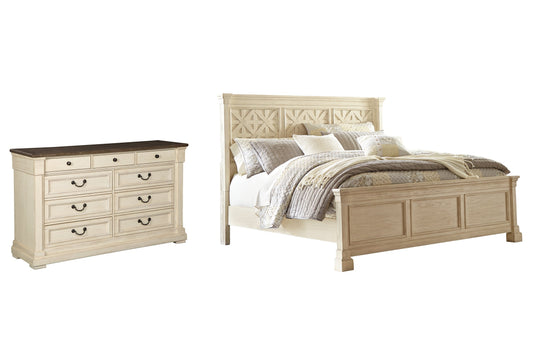 Bolanburg King Panel Bed with Dresser Smyrna Furniture Outlet