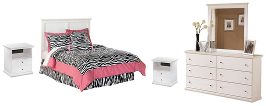 Bostwick Shoals Full Panel Headboard with Mirrored Dresser and 2 Nightstands Smyrna Furniture Outlet