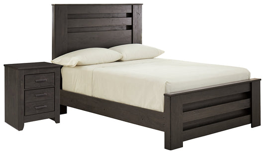 Brinxton Full Panel Bed with Nightstand Smyrna Furniture Outlet