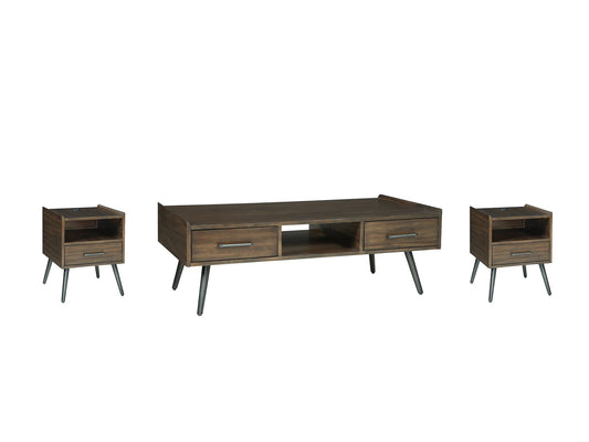 Calmoni Coffee Table with 2 End Tables Smyrna Furniture Outlet