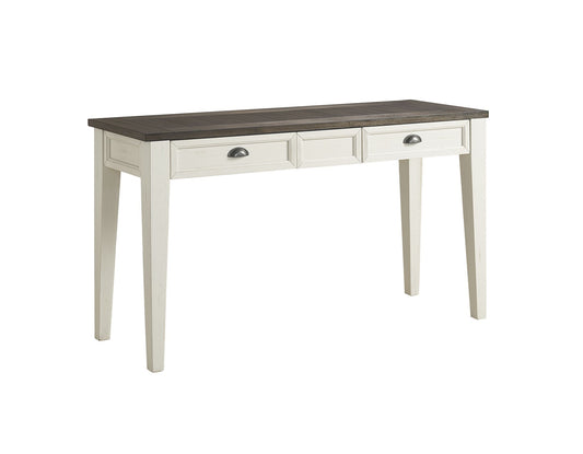 Cayla Sofa Table, Dark Oak/White Smyrna Furniture Outlet