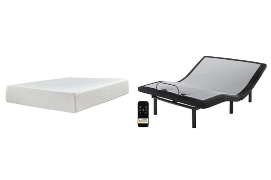Chime 12 Inch Memory Foam Mattress with Adjustable Base Smyrna Furniture Outlet