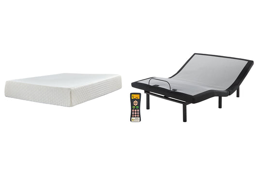 Chime 12 Inch Memory Foam Mattress with Adjustable Base Smyrna Furniture Outlet