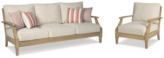 Clare View Outdoor Sofa with Lounge Chair Smyrna Furniture Outlet