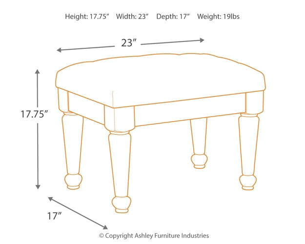 Coralayne Upholstered Stool (1/CN) Smyrna Furniture Outlet