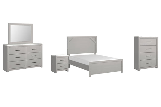 Cottonburg Full Panel Bed with Mirrored Dresser, Chest and Nightstand Smyrna Furniture Outlet