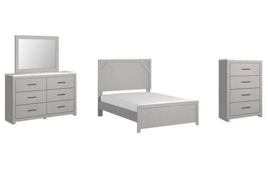 Cottonburg Full Panel Bed with Mirrored Dresser and Chest Smyrna Furniture Outlet