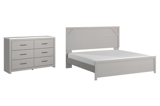 Cottonburg King Panel Bed with Dresser Smyrna Furniture Outlet