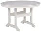 Crescent Luxe Round Dining Table w/UMB OPT Smyrna Furniture Outlet