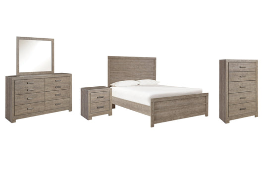 Culverbach Full Panel Bed with Mirrored Dresser, Chest and Nightstand Smyrna Furniture Outlet