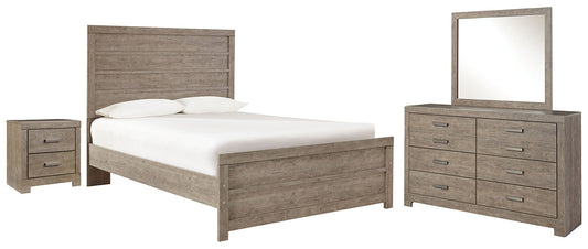 Culverbach Full Panel Bed with Mirrored Dresser and 2 Nightstands Smyrna Furniture Outlet