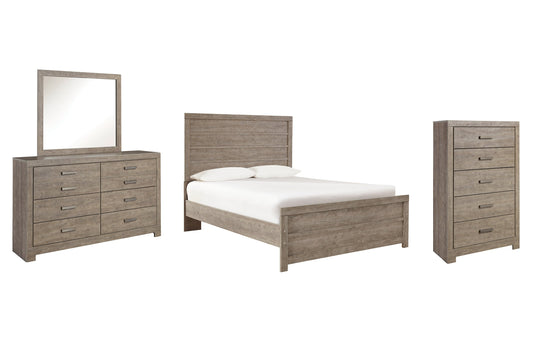 Culverbach Full Panel Bed with Mirrored Dresser and Chest Smyrna Furniture Outlet