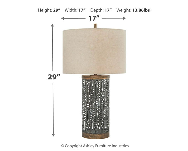 Dayo Metal Table Lamp (1/CN) Smyrna Furniture Outlet
