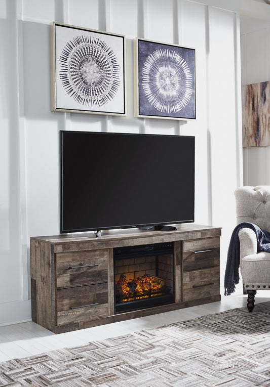Derekson TV Stand with Electric Fireplace Smyrna Furniture Outlet