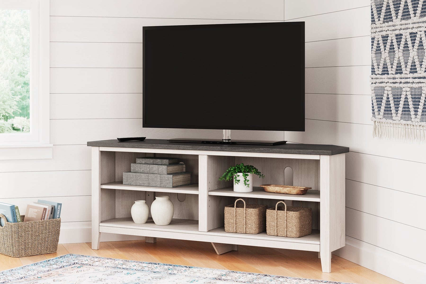 Dorrinson Medium Corner TV Stand Smyrna Furniture Outlet