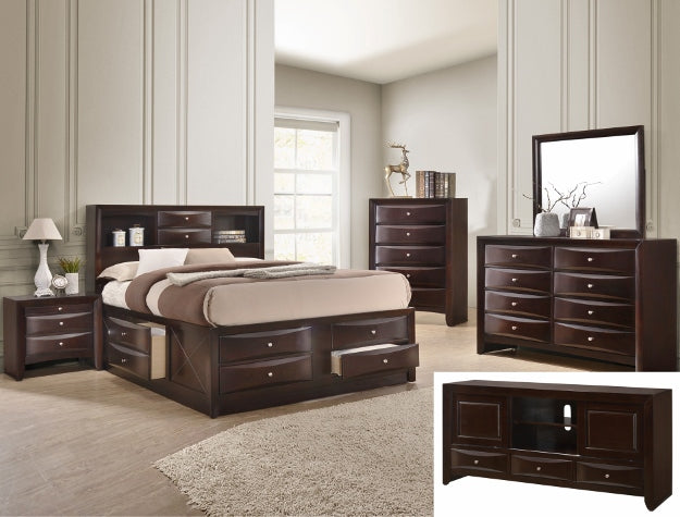 EMILY STORAGE DARK CHERRY BEDROOM Smyrna Furniture Outlet