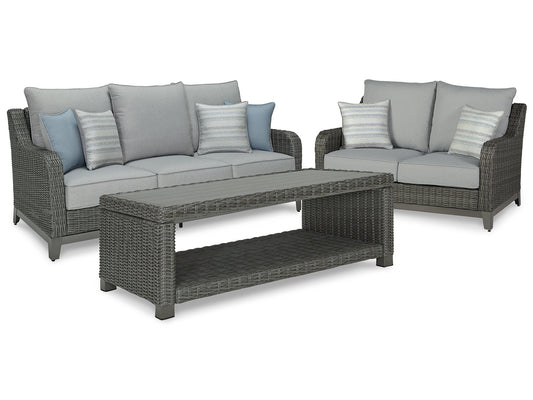 Elite Park Outdoor Sofa and Loveseat with Coffee Table Smyrna Furniture Outlet