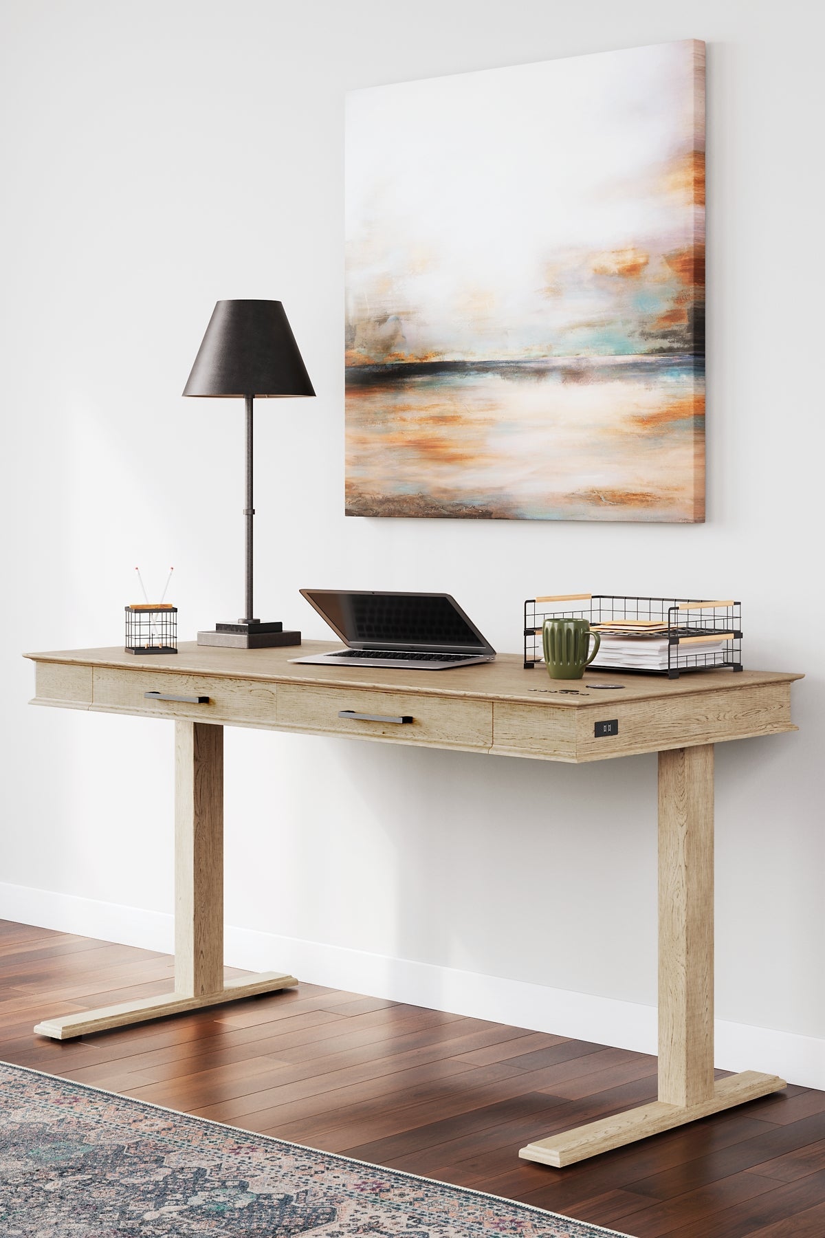 Elmferd Home Office Desk and Storage Smyrna Furniture Outlet