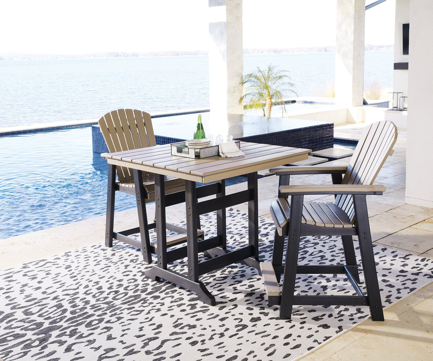 Fairen Trail Outdoor Counter Height Dining Table and 2 Barstools Smyrna Furniture Outlet