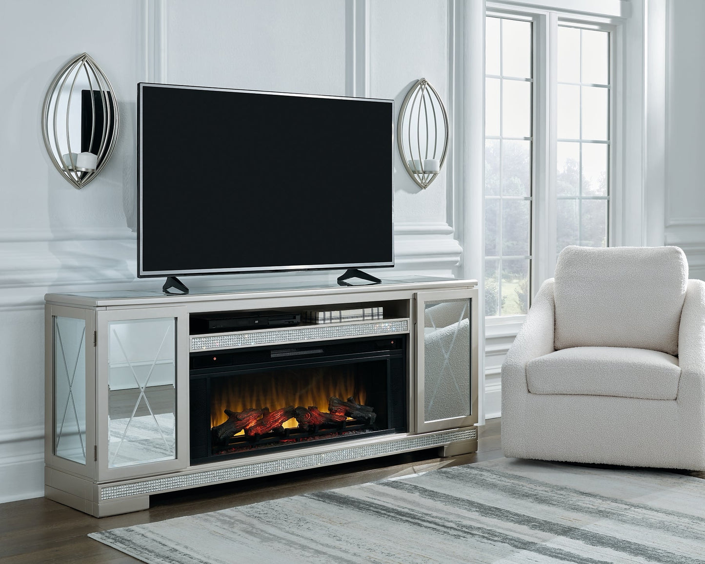 Flamory LG TV Stand w/Fireplace Option Smyrna Furniture Outlet