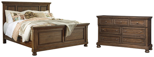 Flynnter Queen Panel Bed with Dresser Smyrna Furniture Outlet