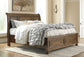 Flynnter Queen Sleigh Bed with 2 Storage Drawers with Mirrored Dresser, Chest and 2 Nightstands Smyrna Furniture Outlet