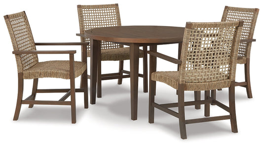 Germalia Outdoor Dining Table and 4 Chairs Smyrna Furniture Outlet