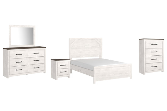 Gerridan Full Panel Bed with Mirrored Dresser, Chest and Nightstand Smyrna Furniture Outlet
