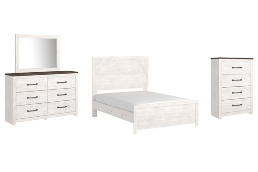 Gerridan Full Panel Bed with Mirrored Dresser and Chest Smyrna Furniture Outlet
