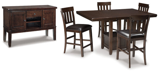 Haddigan Counter Height Dining Table and 4 Barstools with Storage Smyrna Furniture Outlet