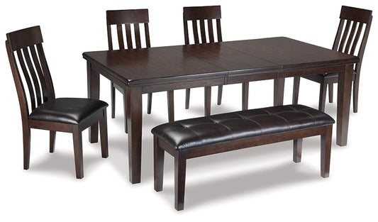 Haddigan Dining Table and 4 Chairs and Bench Smyrna Furniture Outlet