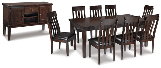 Haddigan Dining Table and 8 Chairs with Storage Smyrna Furniture Outlet