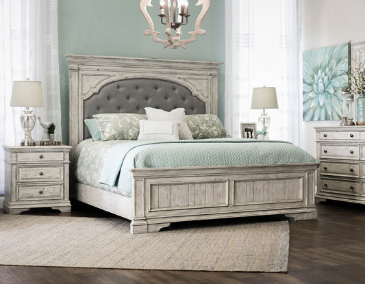 Highland Park – White 4-Piece King Set (King Bed/DR/MR/NS) Smyrna Furniture Outlet