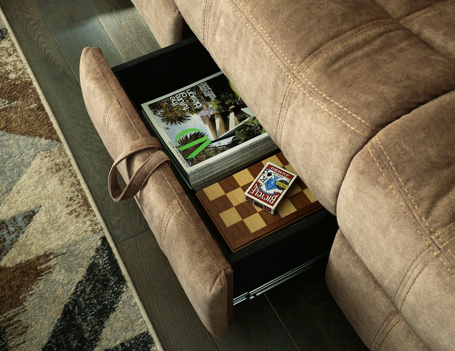 Huddle-Up REC Sofa w/Drop Down Table Smyrna Furniture Outlet