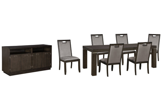 Hyndell Dining Table and 6 Chairs with Storage Smyrna Furniture Outlet