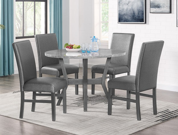 JUDSON 5-PK DINING SET GLITTER GREY Smyrna Furniture Outlet
