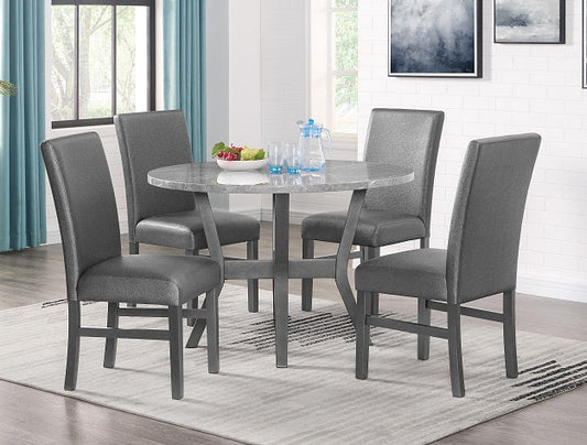 JUDSON 5-PK DINING SET GLITTER GREY Smyrna Furniture Outlet