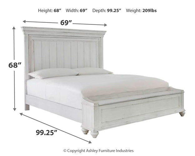 Kanwyn Queen Panel Bed with Storage with Mirrored Dresser, Chest and Nightstand Smyrna Furniture Outlet