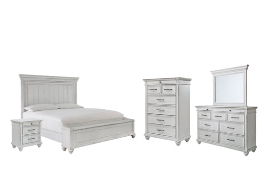 Kanwyn Queen Panel Bed with Storage with Mirrored Dresser, Chest and Nightstand Smyrna Furniture Outlet