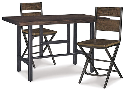 Kavara Counter Height Dining Table and 2 Barstools Smyrna Furniture Outlet