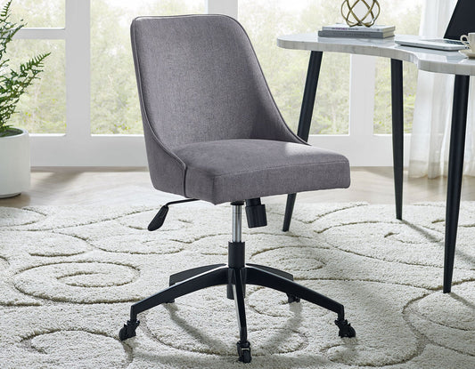 Kinsley Swivel Upholstered Desk Chair, Gray Smyrna Furniture Outlet
