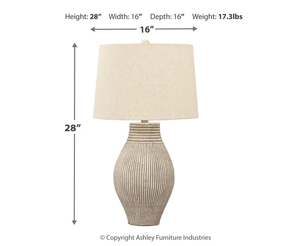 Layal Paper Table Lamp (1/CN) Smyrna Furniture Outlet