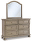 Lettner Full Sleigh Bed with Mirrored Dresser, Chest and 2 Nightstands Smyrna Furniture Outlet