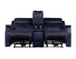 Valencia Dual-Power Leatherette Reclining Console Loveseat, Ocean Blue